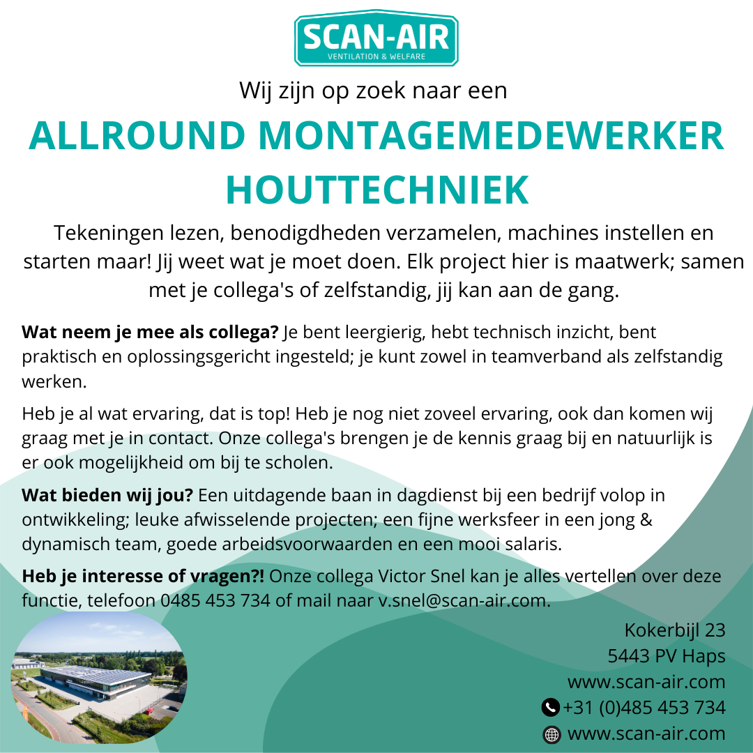 2025.04.07 Vacature Allr. montagemedewerker houttechniek