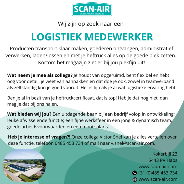 Vacature Logistiek medewerker